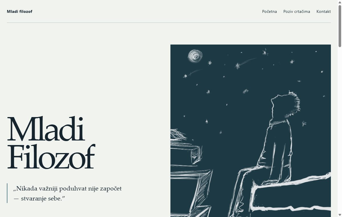 Snimak projekta Mladi filozof