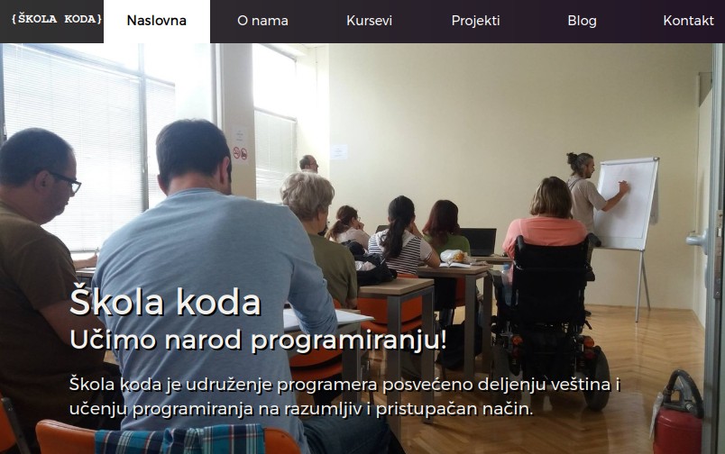 Snimak projekta Škola koda